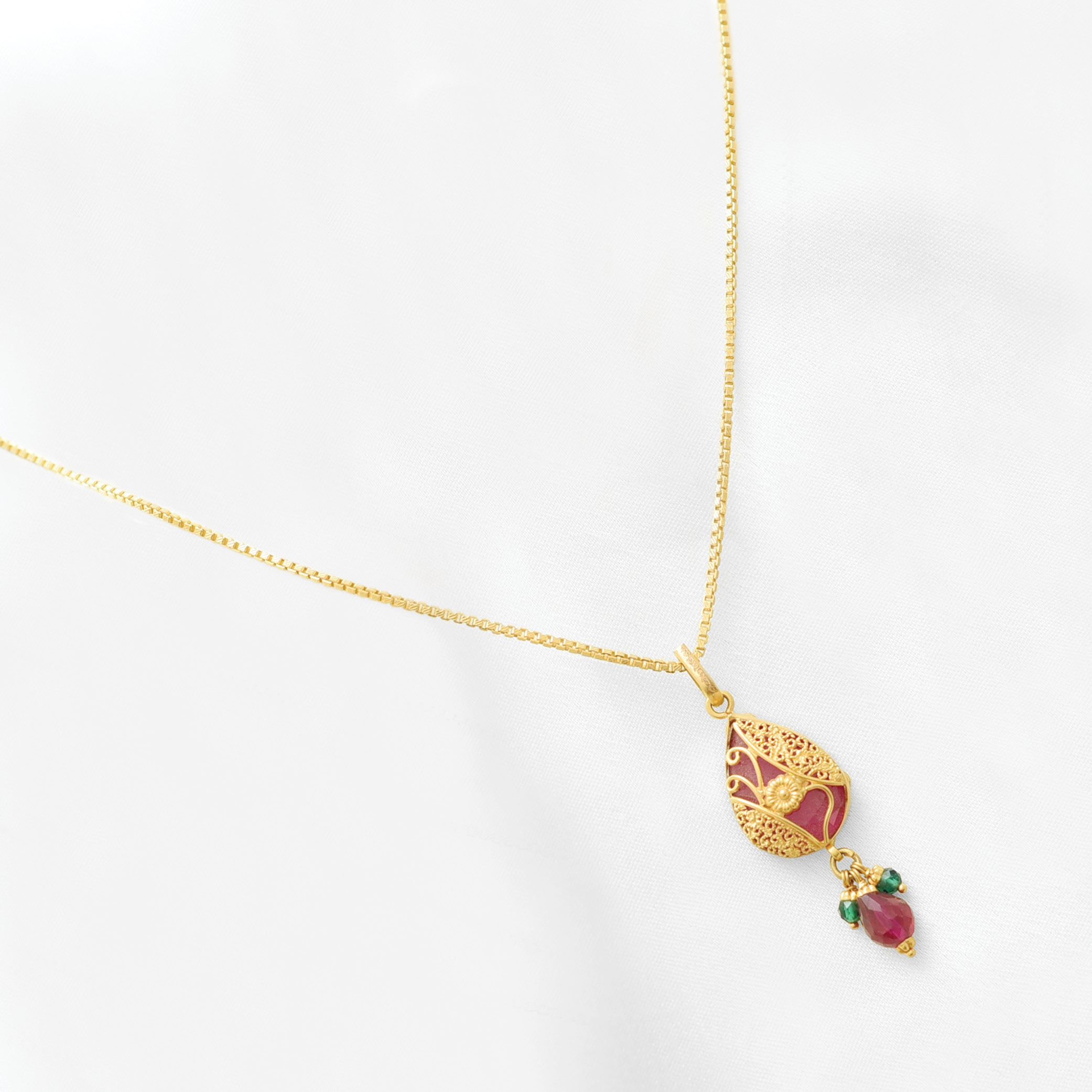 Ruby stone pendant on sale set